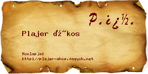 Plajer Ákos névjegykártya